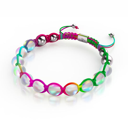 Spectre | Arc-en-ciel blanc | Argent | Bracelet Charmballa Verre Sirène